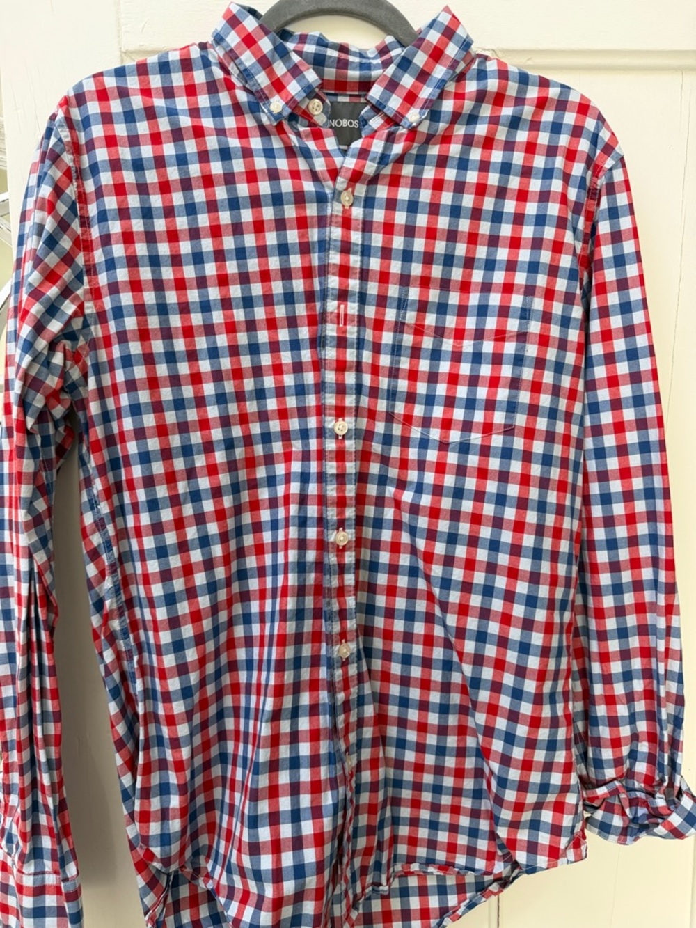 Bonobos Red Blue and White Gingham Button-Down Shirt